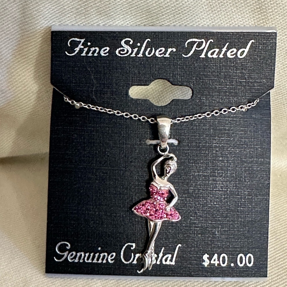 NWT Ballerina crystal necklace
